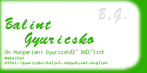 balint gyuricsko business card